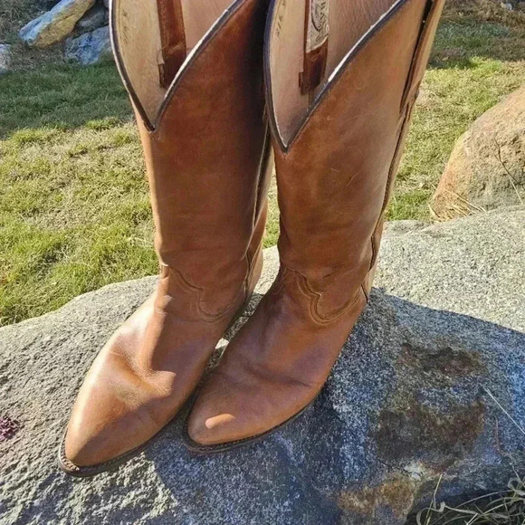 Vintage Brown Leather Cowboy Boots main image 6